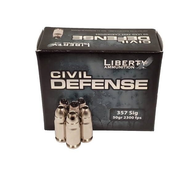 Liberty Ammunition Civil Defense .357 SIG 50 grain Hollow Point 500 rounds