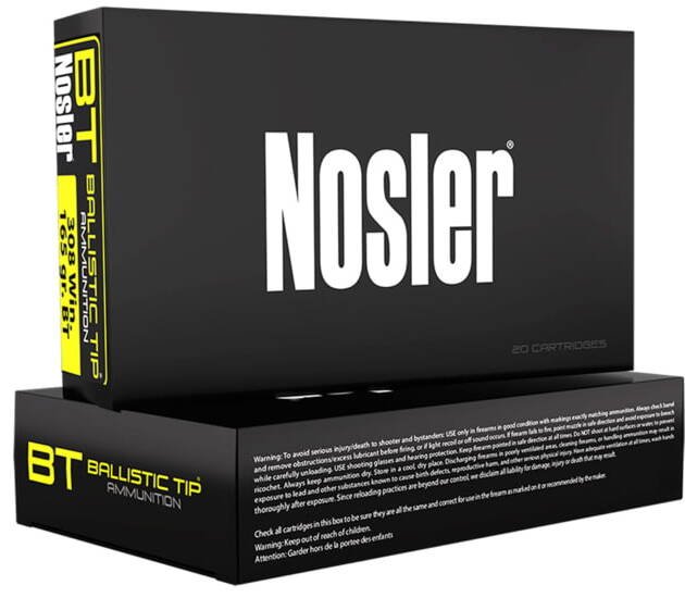 Nosler .308 Winchester 165 grain Ballistic Tip Brass Centerfire Rifle Ammunition 500 RDS