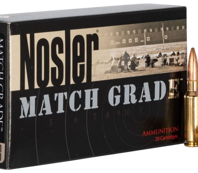 Nosler Match Grade 6.5mm Grendel 123 Grain Hollow Point Boat Tail Brass Cased Centerfire Rifle Ammunition 500 RDS