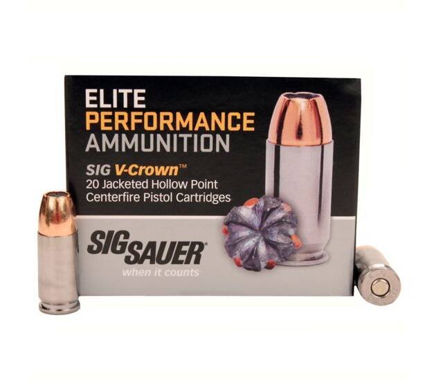 Sig Sauer V-Crown Ammo 9mm Luger 147 grain Jacketed Hollow Point Brass Cased 500 rounds