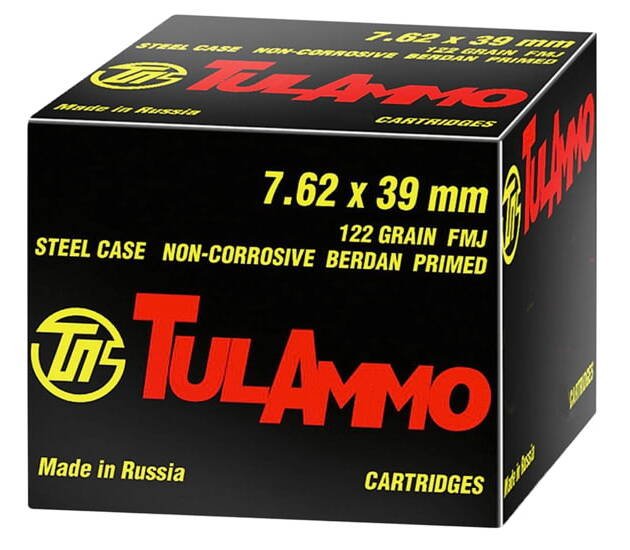 Tulammo UL076240 Rifle 7.62x39mm 122 Gr Full Metal Jacket (FMJ) 500 RDS