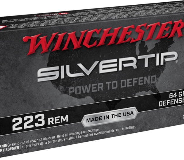Winchester Silvertip Centerfire .223 Rem 64 Grain Defense Tip NPJ Rifle Ammunition W223ST 500 ROUNDS