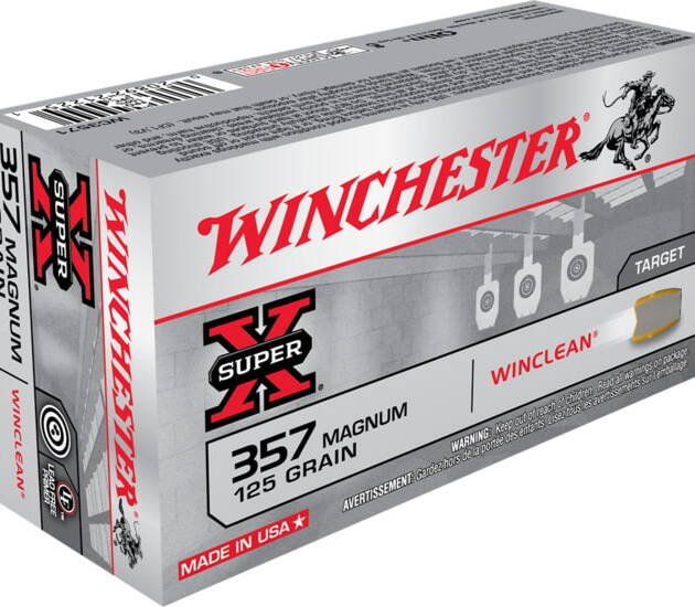 Winchester SUPER-X HANDGUN .357 Magnum 125 grain WinClean Enclosed Base Brass Cased Centerfire Pistol Ammunition WC3571 Caliber: .357 Magnum, Number of Rounds: 500