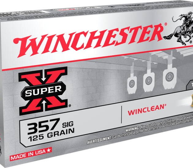 Winchester SUPER-X HANDGUN .357 SIG 125 grain WinClean Enclosed Base Brass Cased 500 rounds
