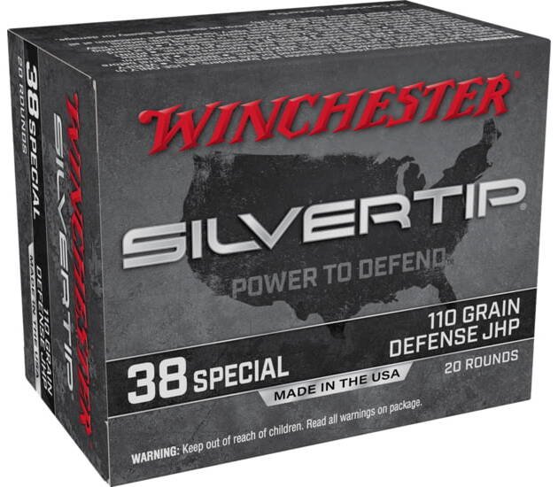Winchester SUPER-X HANDGUN .38 Special 110 grain Silvertip Jacketed Hollow Point Centerfire Pistol Ammunition 500 RDS
