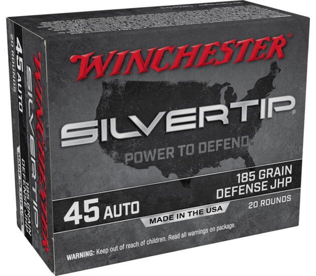 Winchester SUPER-X HANDGUN .45 ACP 185 grain Silvertip Jacketed Hollow Point Centerfire Pistol Ammunition 500 ROUNDS