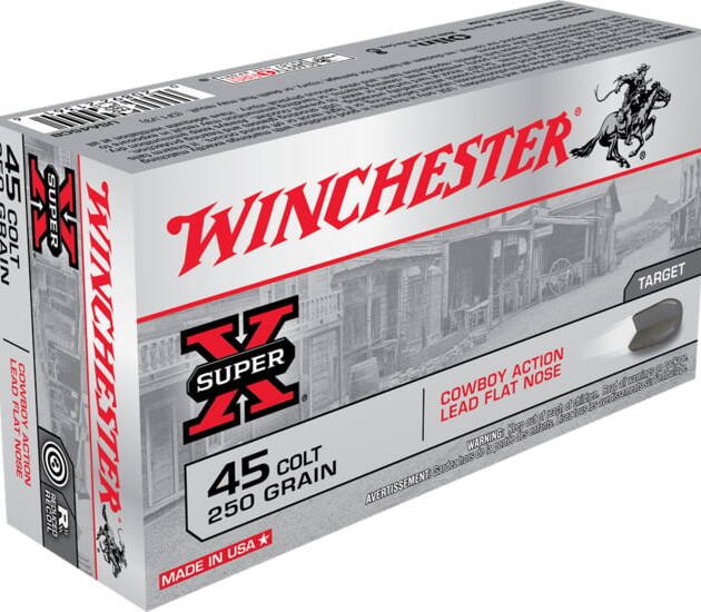 Winchester SUPER -X HANDGUN .45 Colt 250 grain Lead Flat Nose Brass Cased Centerfire Pistol Ammunition  500 ROUNDS