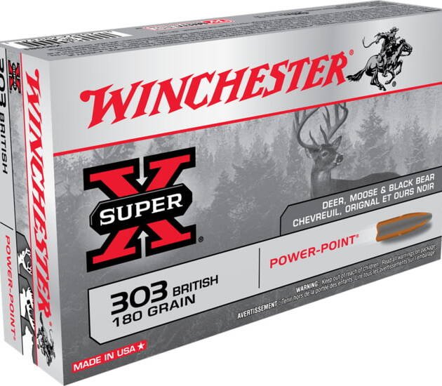 Winchester SUPER-X RIFLE .303 British 180 grain Power-Point Brass Cased 500 rounds