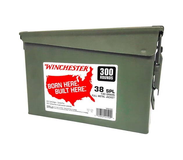 Winchester USA HANDGUN .38 Special 130 grain Full Metal Jacket Centerfire Pistol Ammunition 500 RDS