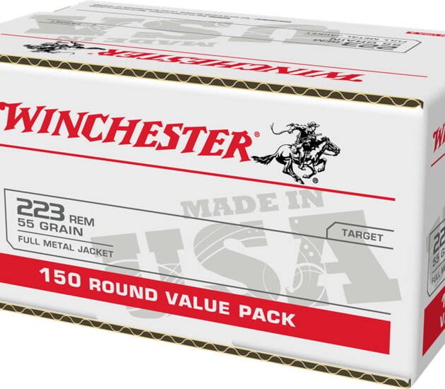 Winchester USA RIFLE .223 Remington 55 grain Full Metal Jacket Centerfire Rifle Ammunition 1000