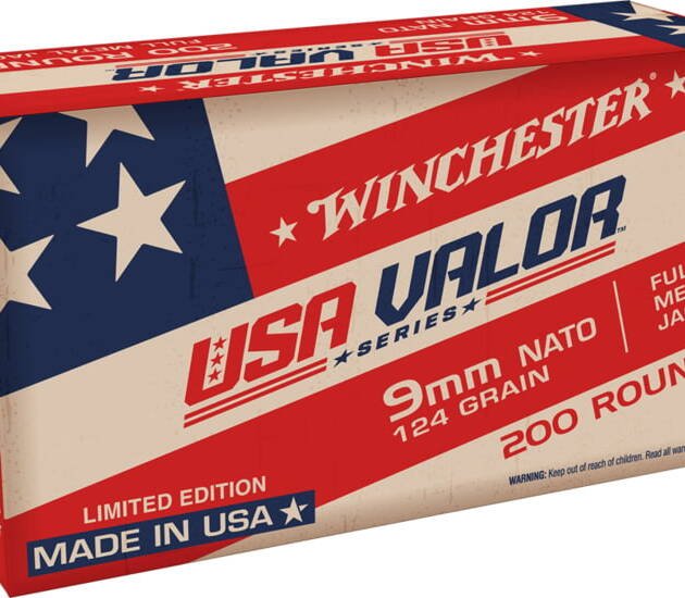 Winchester USA Valor 9mm NATO 124 Grain Full Metal Jacket 500 rounds