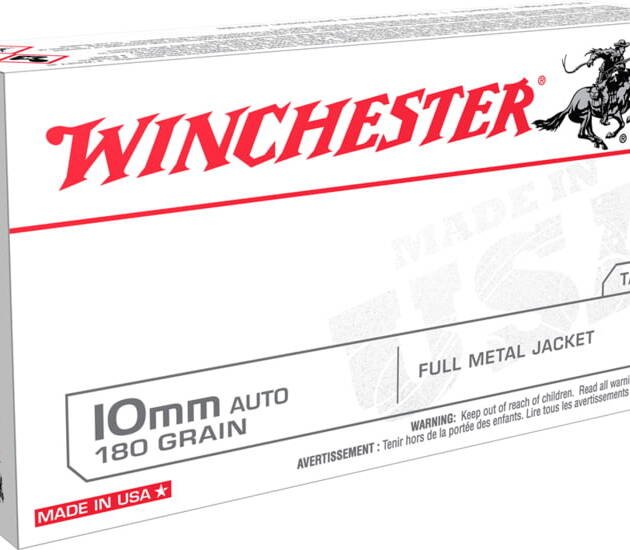 Winchester USA WHITE BOX 10mm Auto 180 grain Full Metal Jacket Centerfire Pistol Ammunition 500 RDS