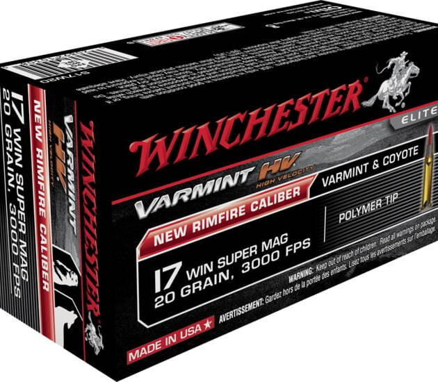 Winchester VARMINT HV .17 Winchester Super Magnum 20 grain Polymer Tip 1000 rounds