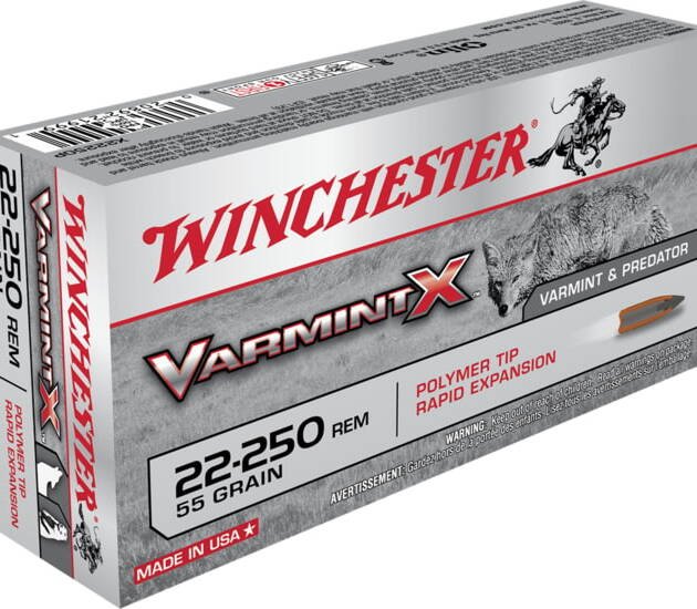 Winchester VARMINT X RIFLE .22-250 Remington 55 grain Rapid Expansion Polymer Tip 500 rounds