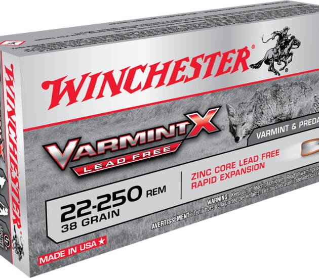 Winchester VARMINT X RIFLE LEAD FREE .22-250 Remington 38 grain Zink Core Hollow Point 500 rounds